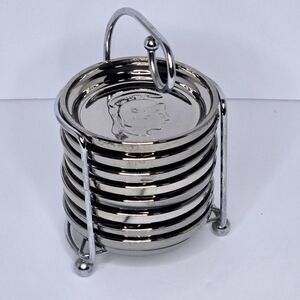 Spartan Head Silver Glass Coaster Set